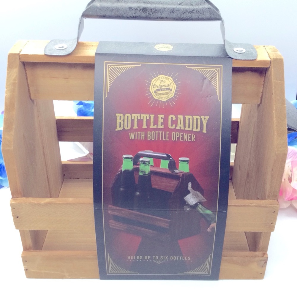 Wooden bottle caddy. New